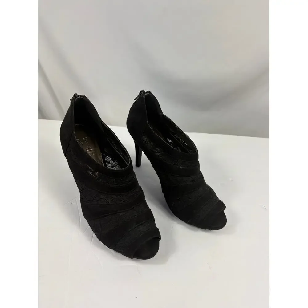 Marinelli Black Lace Heels Size 6.5